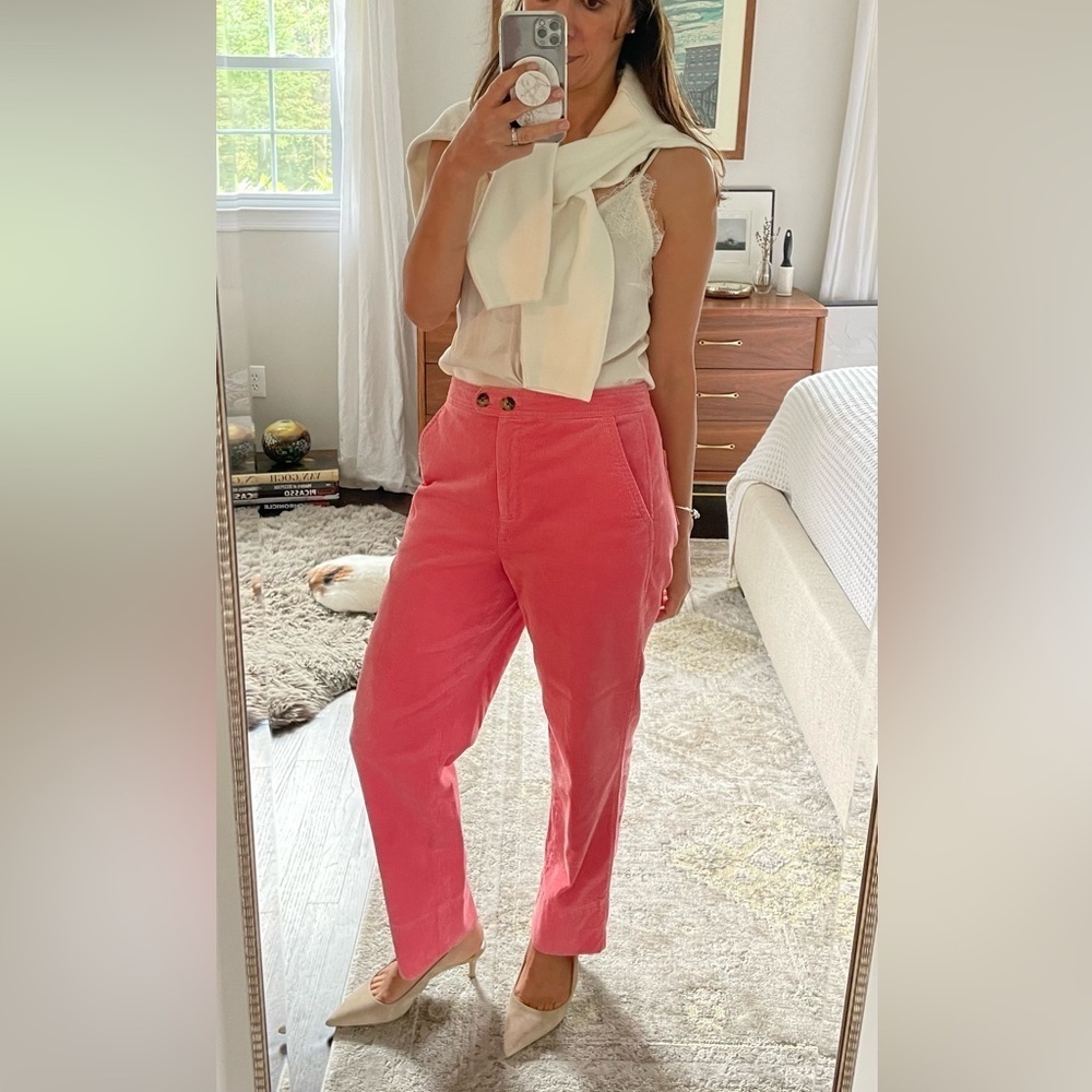 J. Crew Pink Wide Wale Corduroy Pants